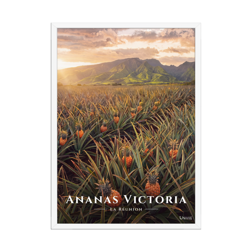 Poster Ananas Victoria Blanc 50 × 70 cm