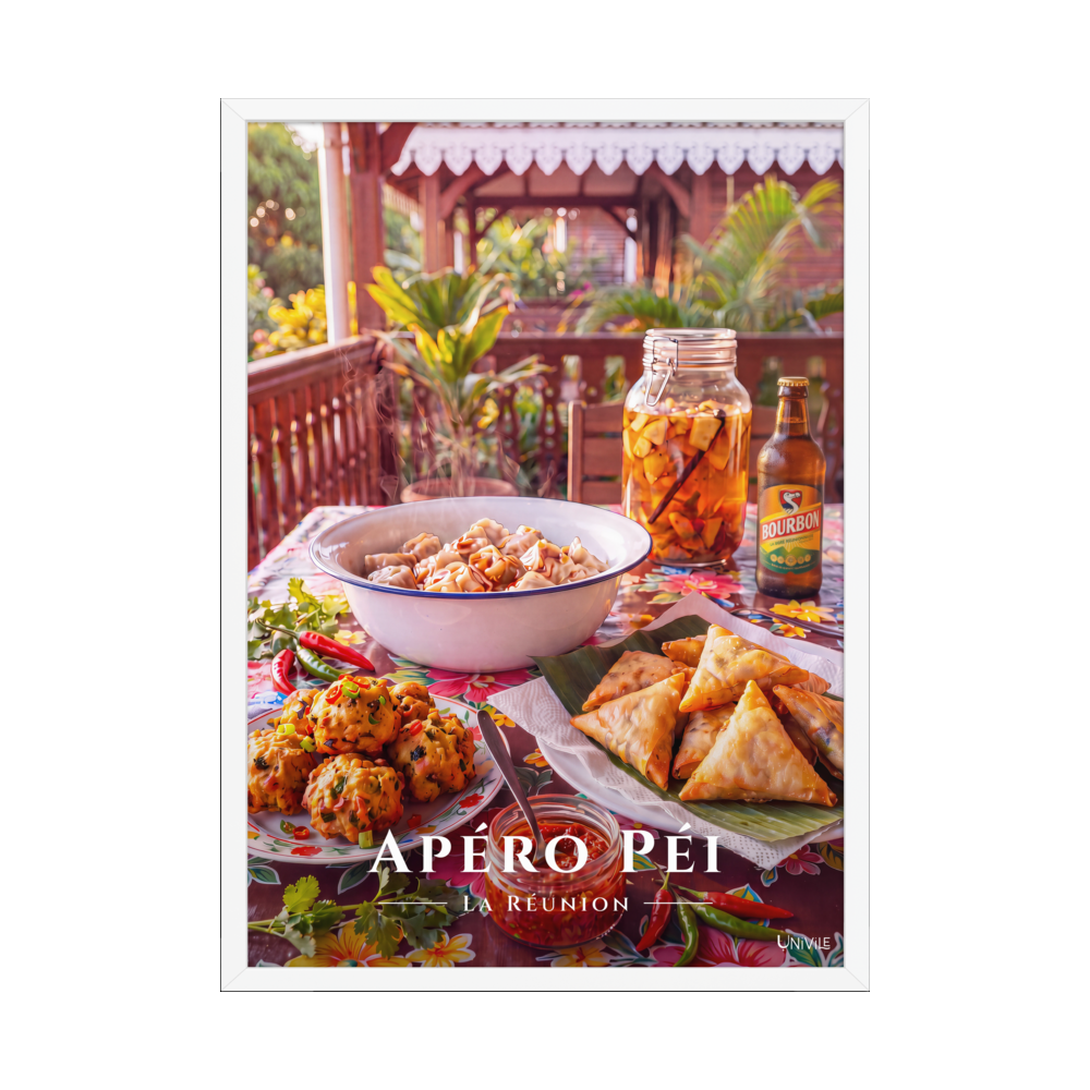 Affiche de La Réunion Apéro Péi 50 × 70 cm / Blanc - Univile La Réunion