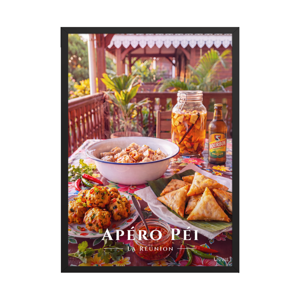 Affiche de La Réunion Apéro Péi 50 × 70 cm / Noir - Univile La Réunion