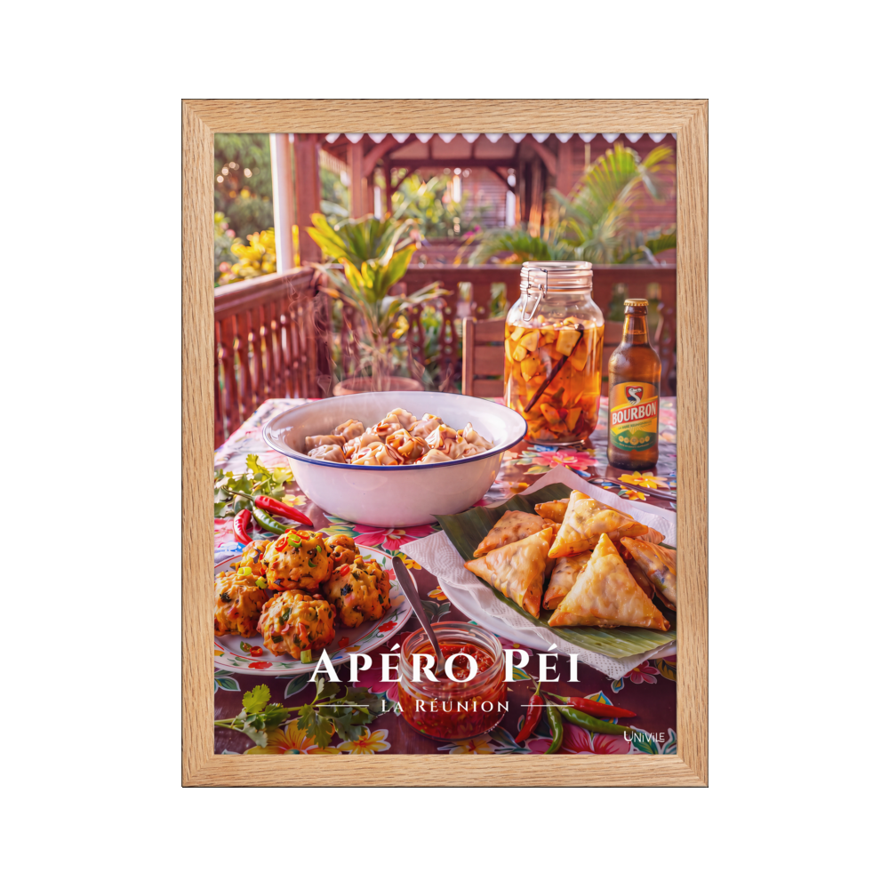 Affiche de La Réunion Apéro Péi 30 × 40 cm / Oak - Univile La Réunion