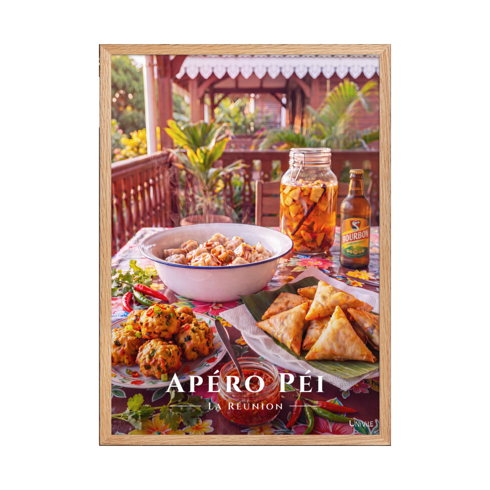 Affiche de La Réunion Apéro Péi 50 × 70 cm / Oak - Univile La Réunion
