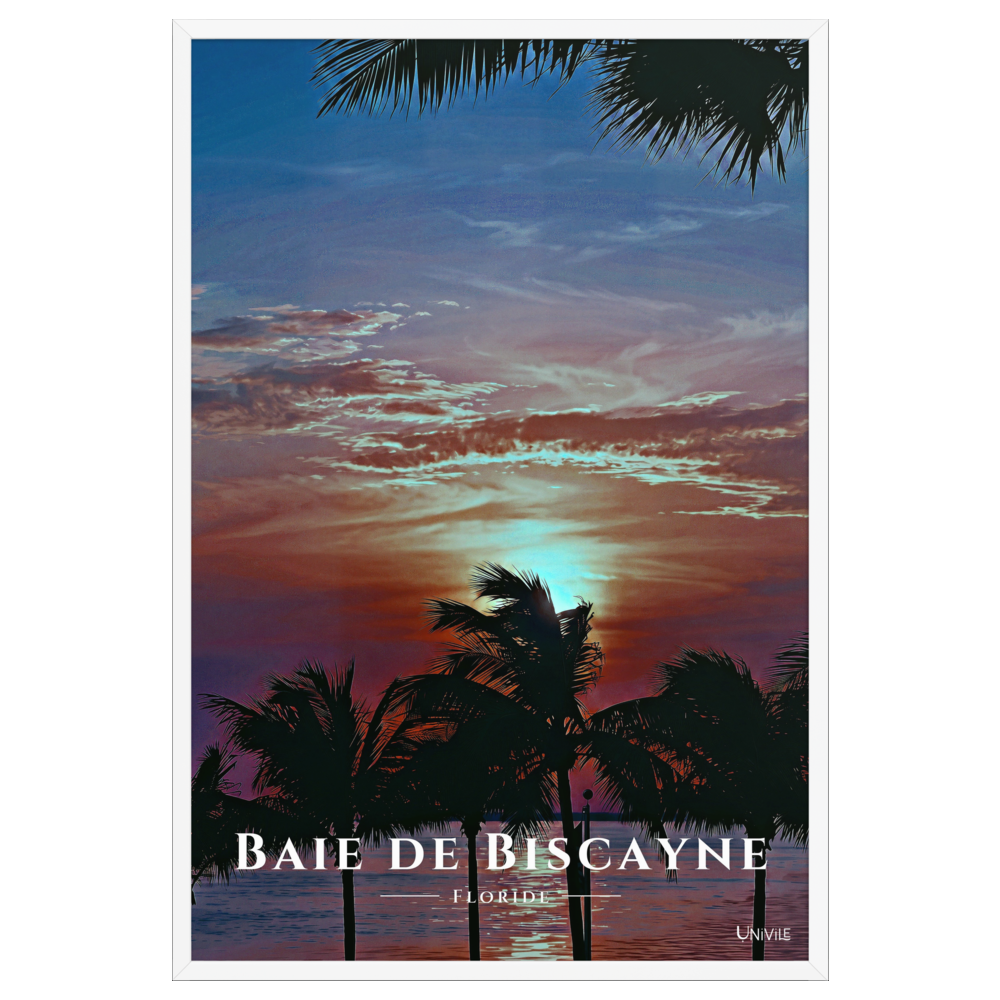Affiche de Floride Baie de Biscayne 61 × 91 cm / Blanc - Univile Floride