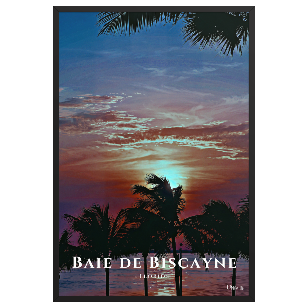 Affiche de Floride Baie de Biscayne 61 × 91 cm / Noir - Univile Floride