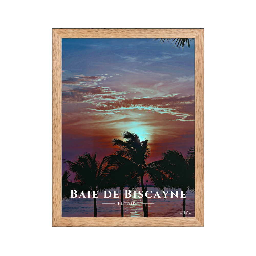 Affiche de Floride Baie de Biscayne 30 × 40 cm / Oak - Univile Floride