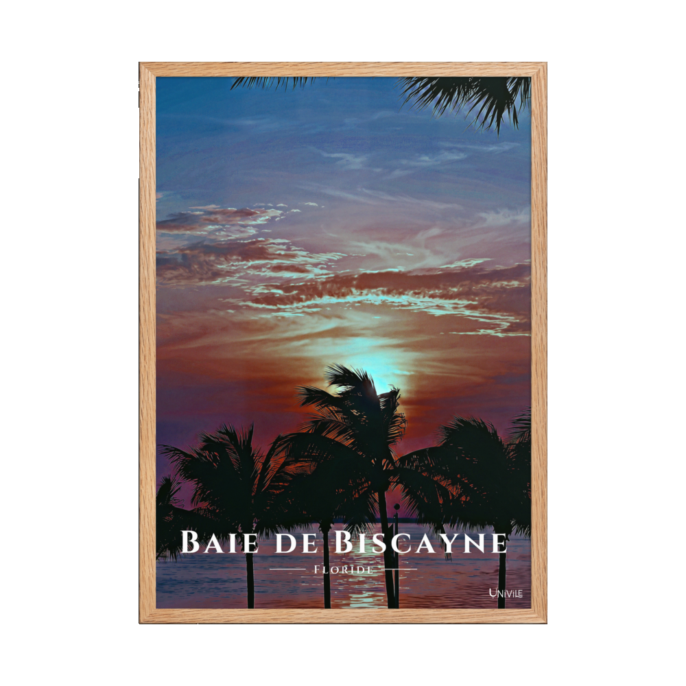 Affiche de Floride Baie de Biscayne 50 × 70 cm / Oak - Univile Floride