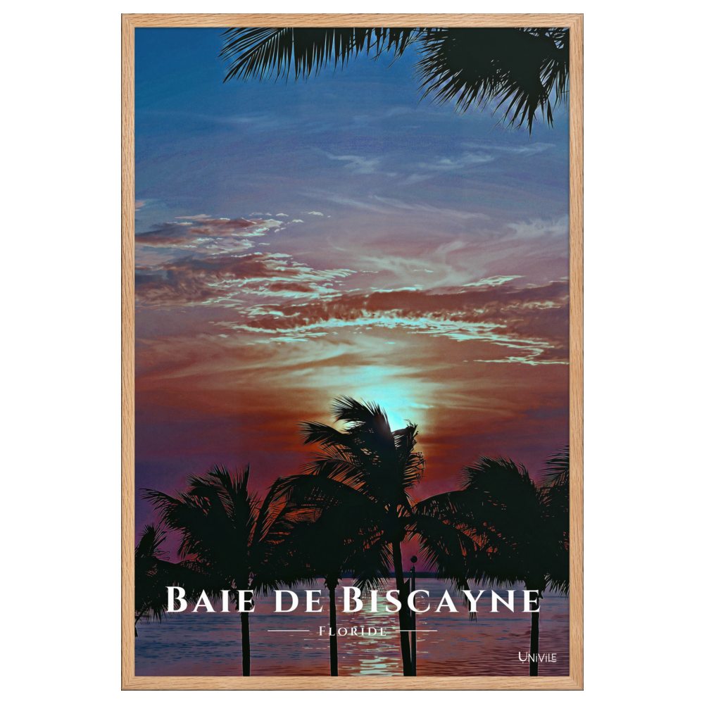 Affiche de Floride Baie de Biscayne 61 × 91 cm / Oak - Univile Floride