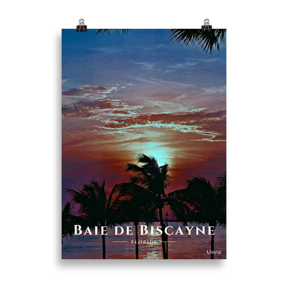 Affiche de Floride Baie de Biscayne 50 × 70 cm / Sans cadre - Univile Floride