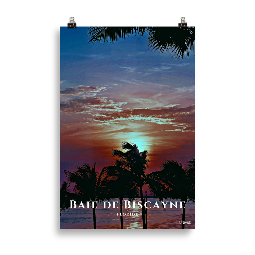 Affiche de Floride Baie de Biscayne 61 × 91 cm / Sans cadre - Univile Floride