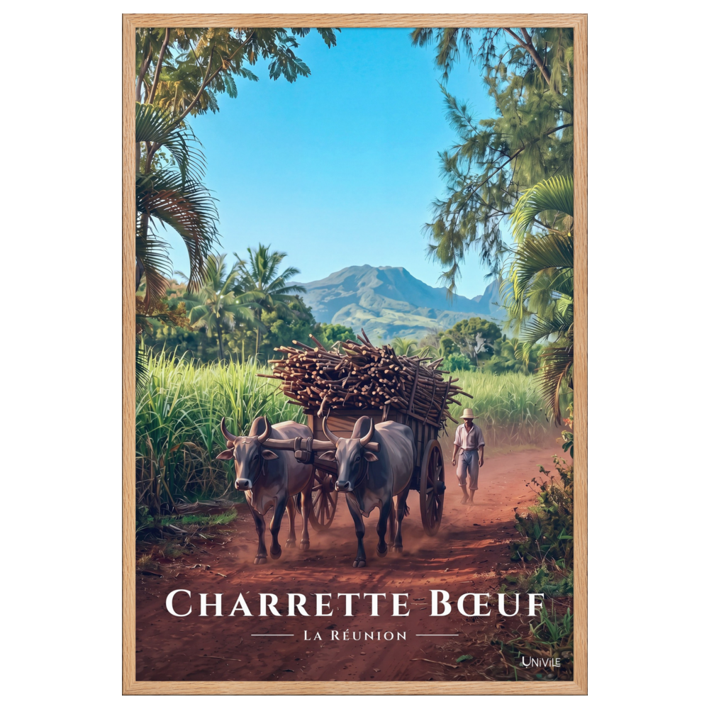 Poster Charrette Bœuf Oak 61 × 91 cm