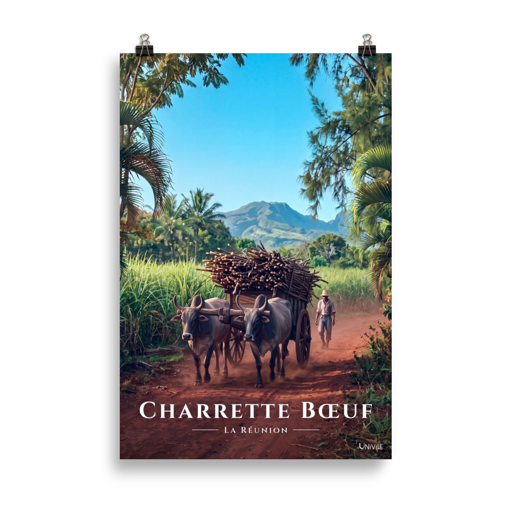 Poster Charrette Bœuf Sans cadre 61 × 91 cm