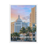 Affiche de Floride Collins Avenue Blanc / 50 × 70 cm - Univile Floride