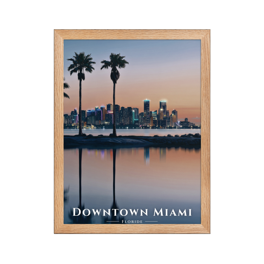 Poster Downtown Miami Oak 30 × 40 cm