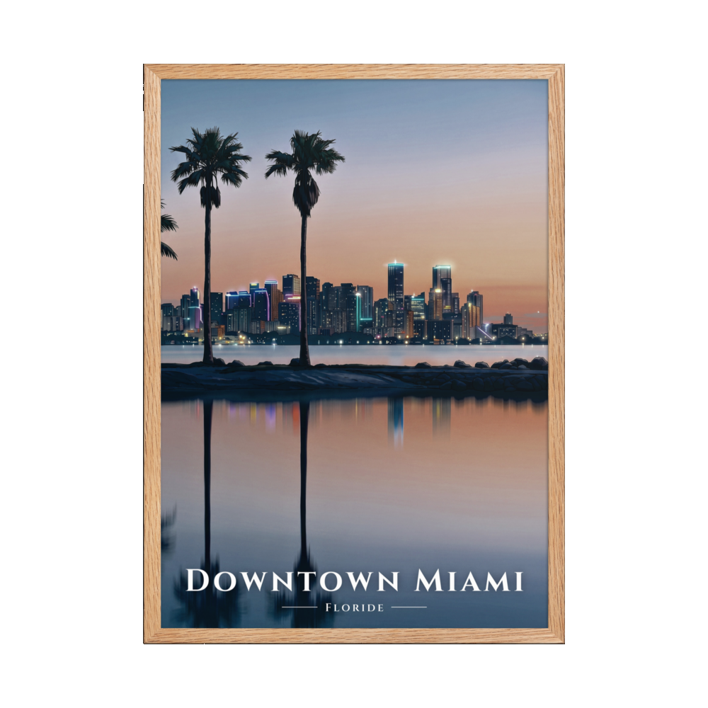 Poster Downtown Miami Oak 50 × 70 cm