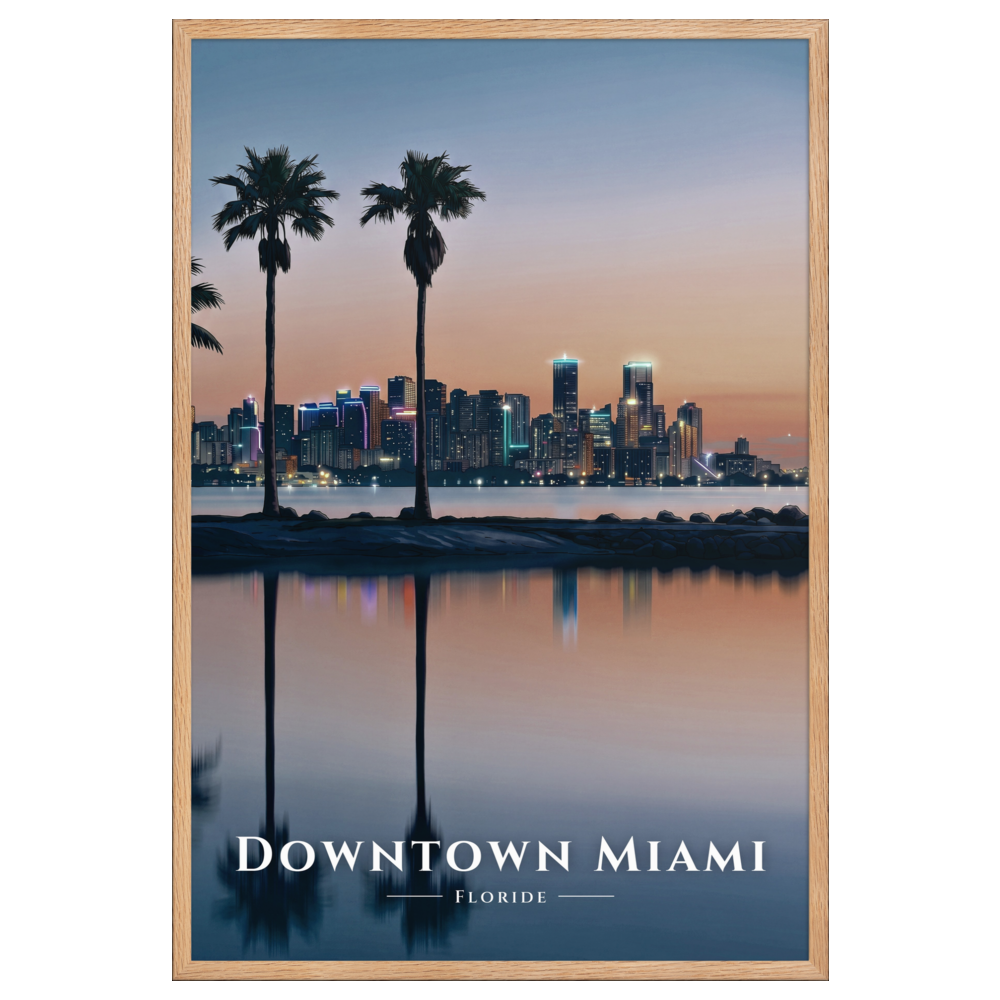 Poster Downtown Miami Oak 61 × 91 cm
