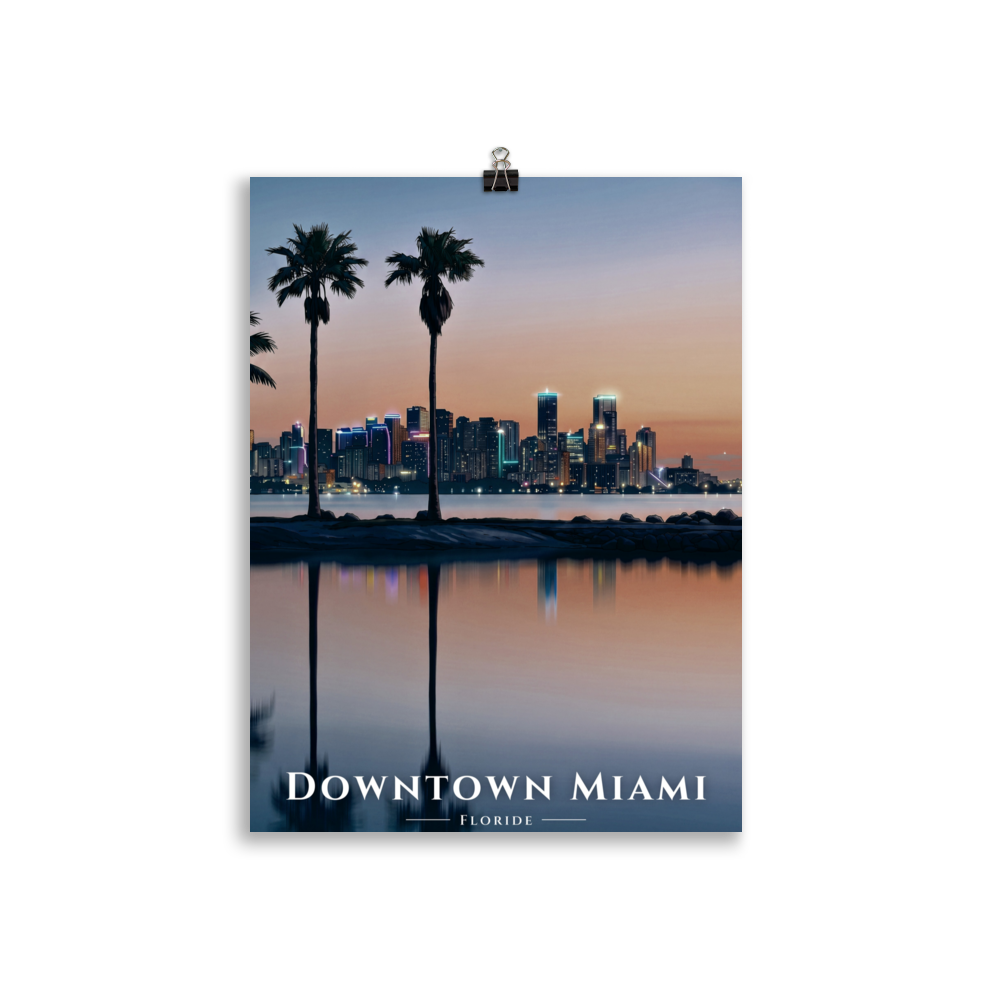 Poster Downtown Miami Sans cadre 30 × 40 cm