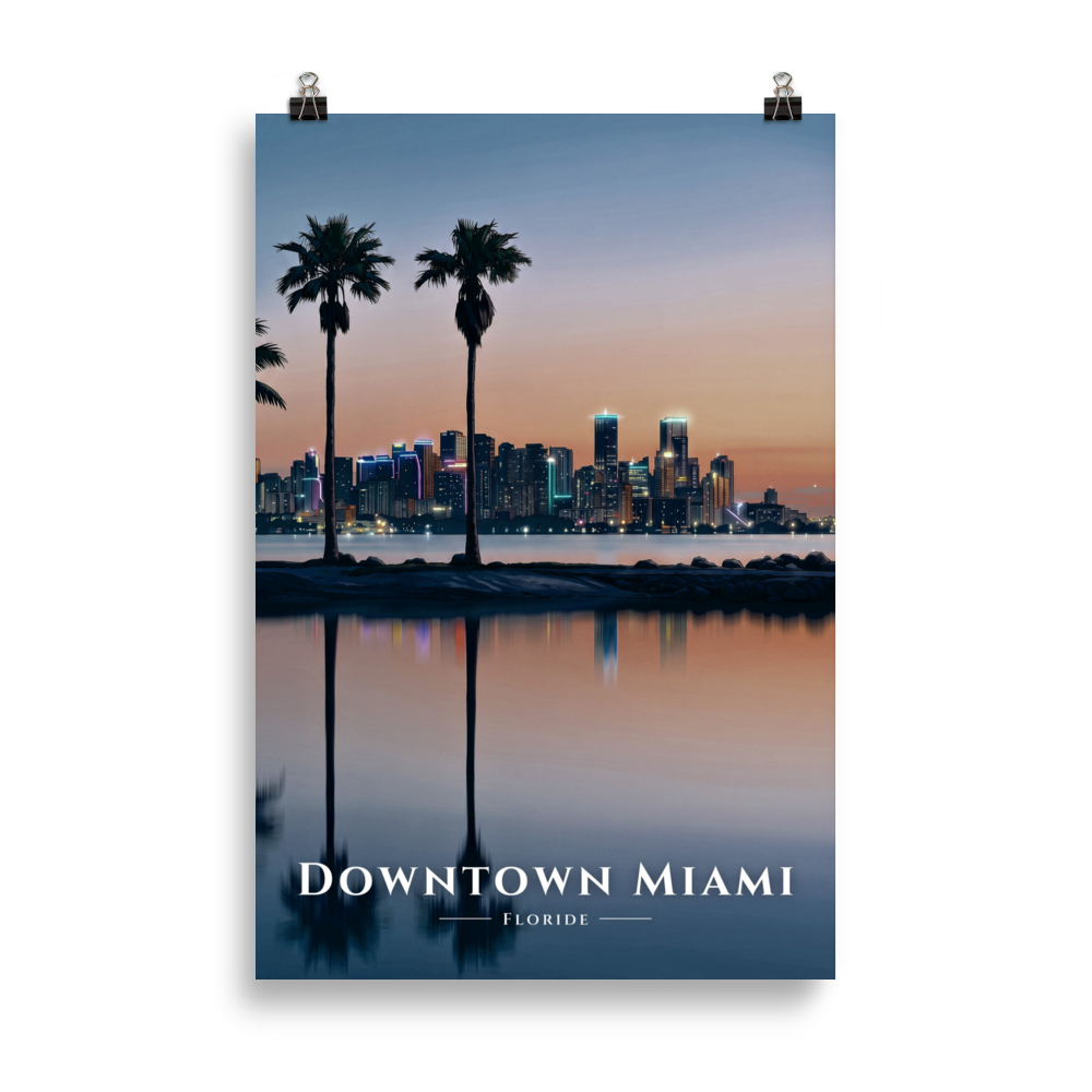 Poster Downtown Miami Sans cadre 61 × 91 cm