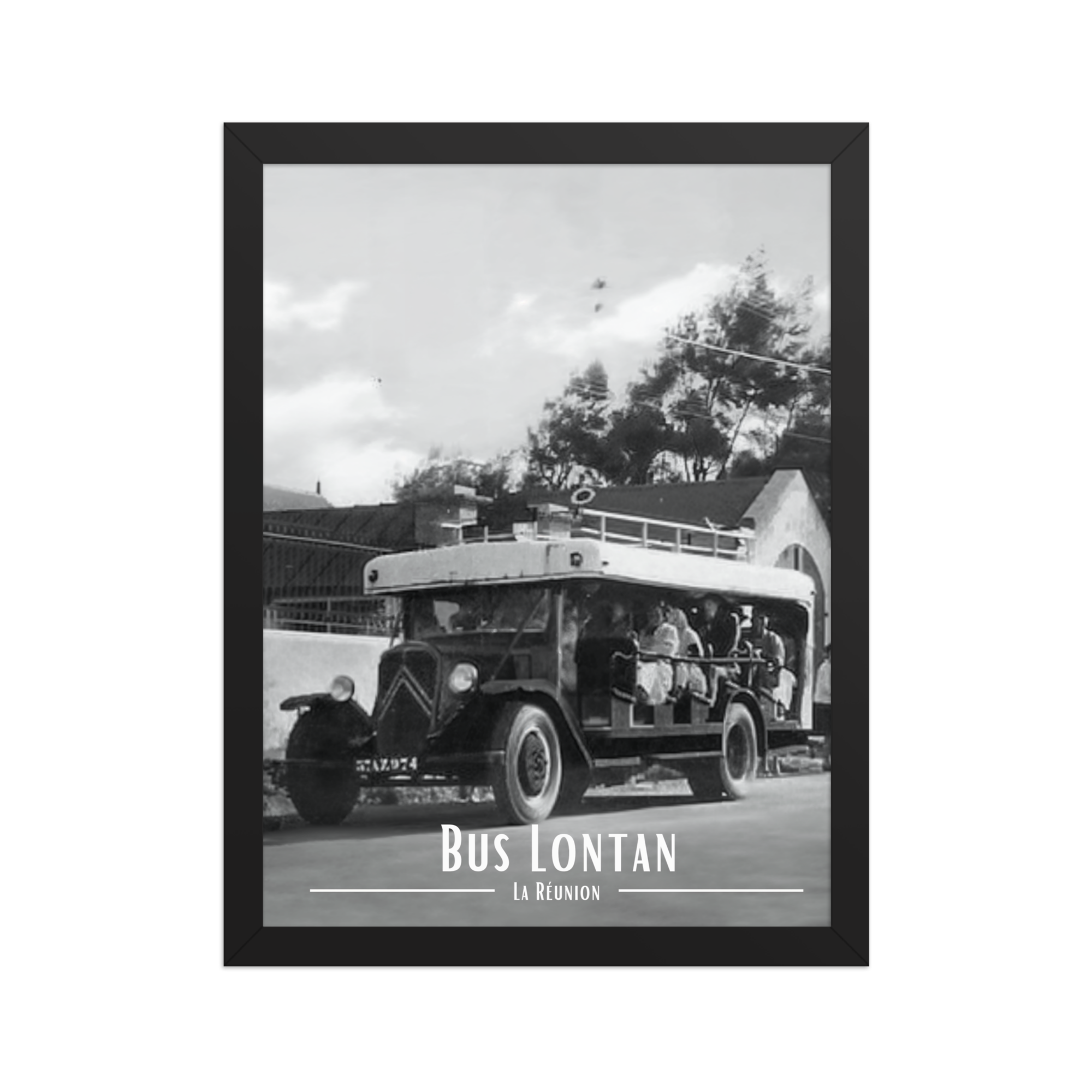 Affiche de la Réunion Car Courant d’Air Noir & Blanc 30 × 40 cm / Noir - Univile