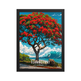 Affiche de La Réunion Flamboyant du Lagon 30 × 40 cm / Noir - Univile La Réunion