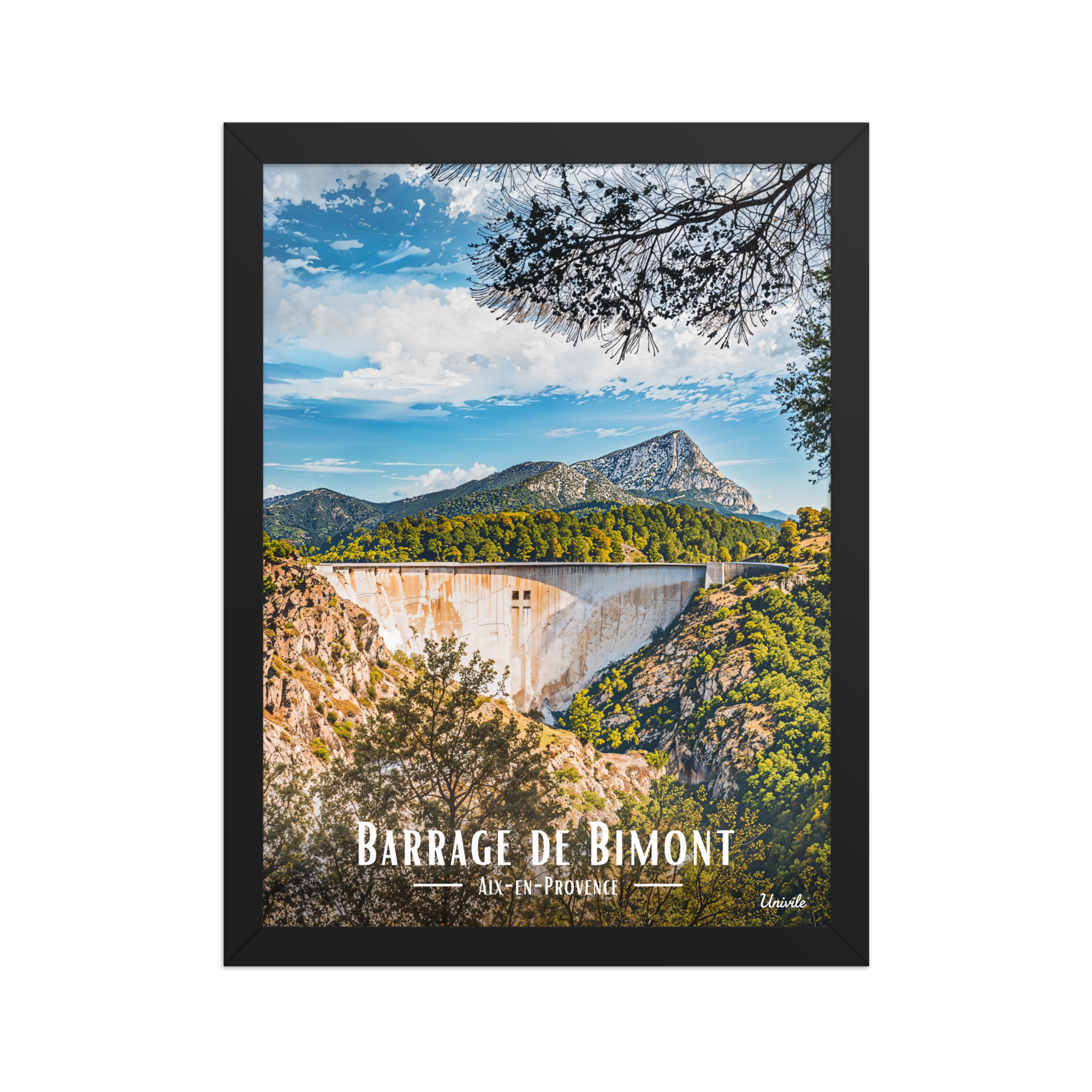 Affiche Barrage de la Sainte-Victoire  30 × 40 cm / Noir - Univ'île