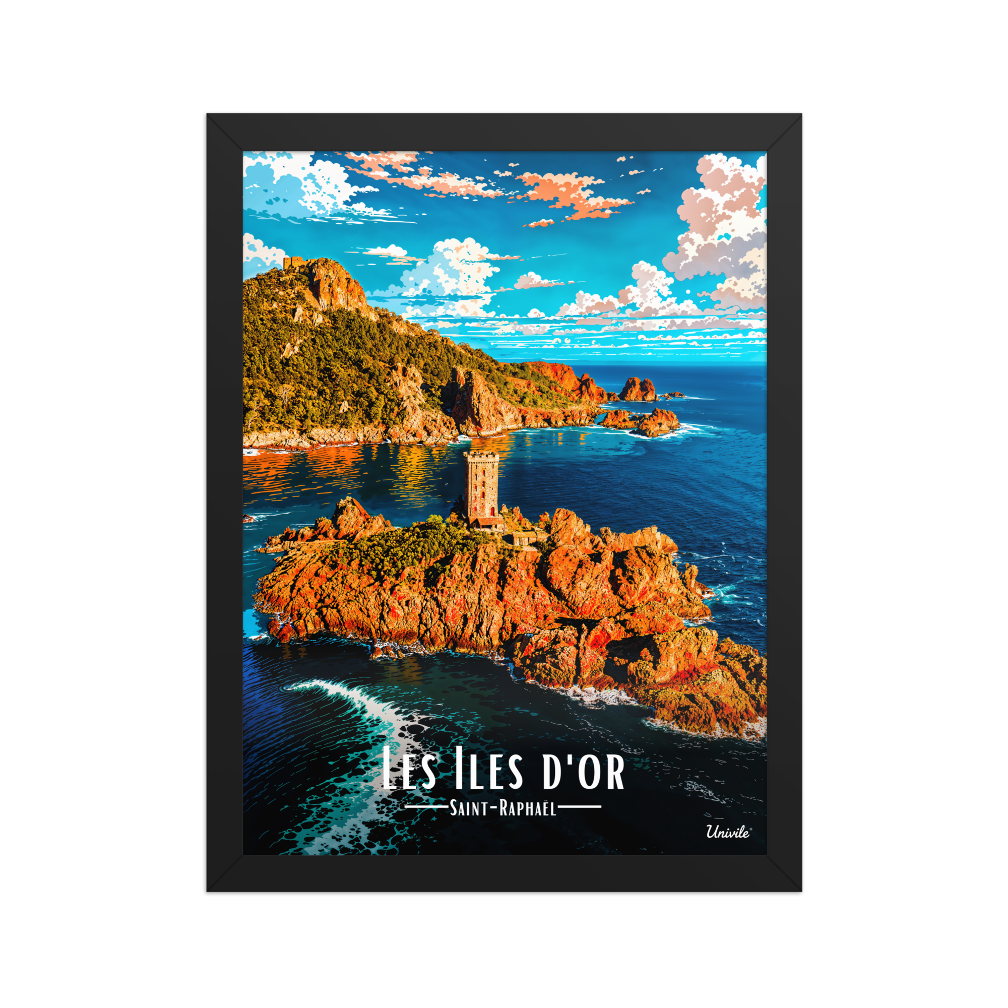 Affiche de Saint-Raphaël Les Îles d’Or 30 × 40 cm / Noir - Univile