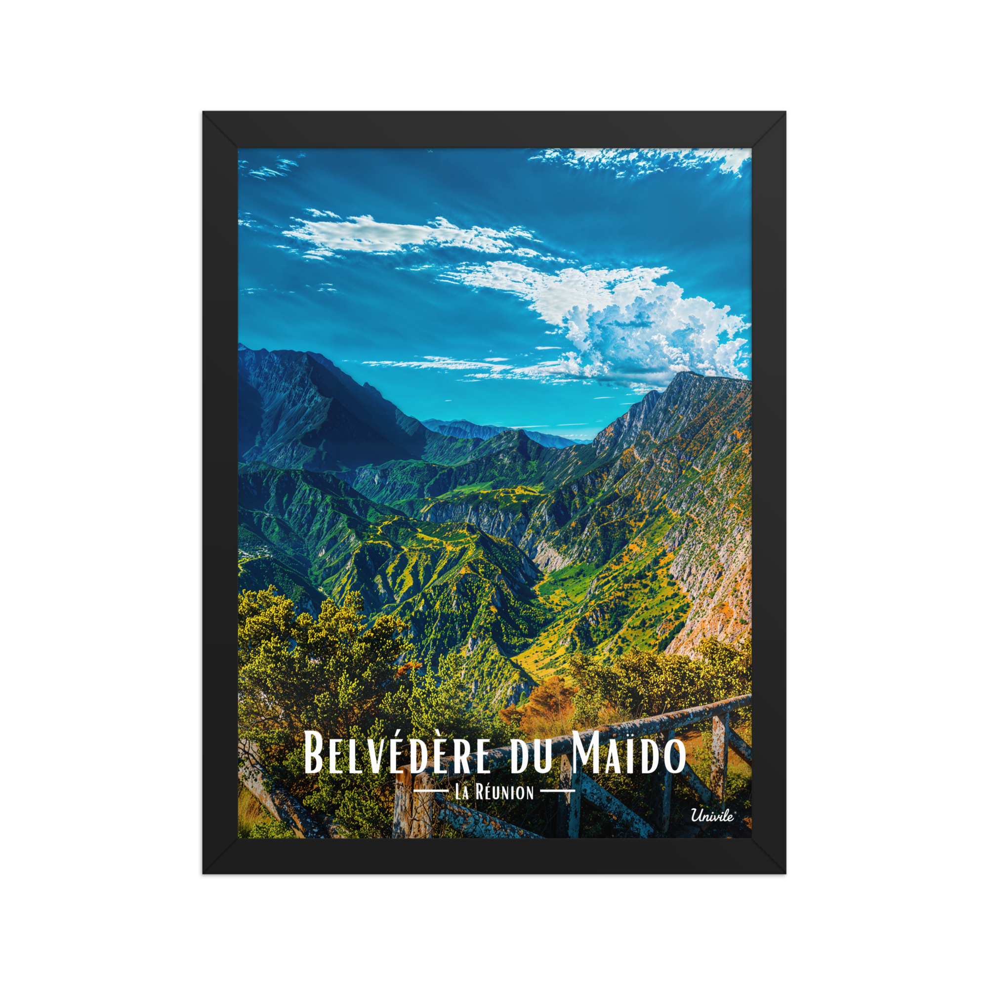 Affiche de la Réunion Belvédère du Maïdo 30 × 40 cm / Noir - Univile