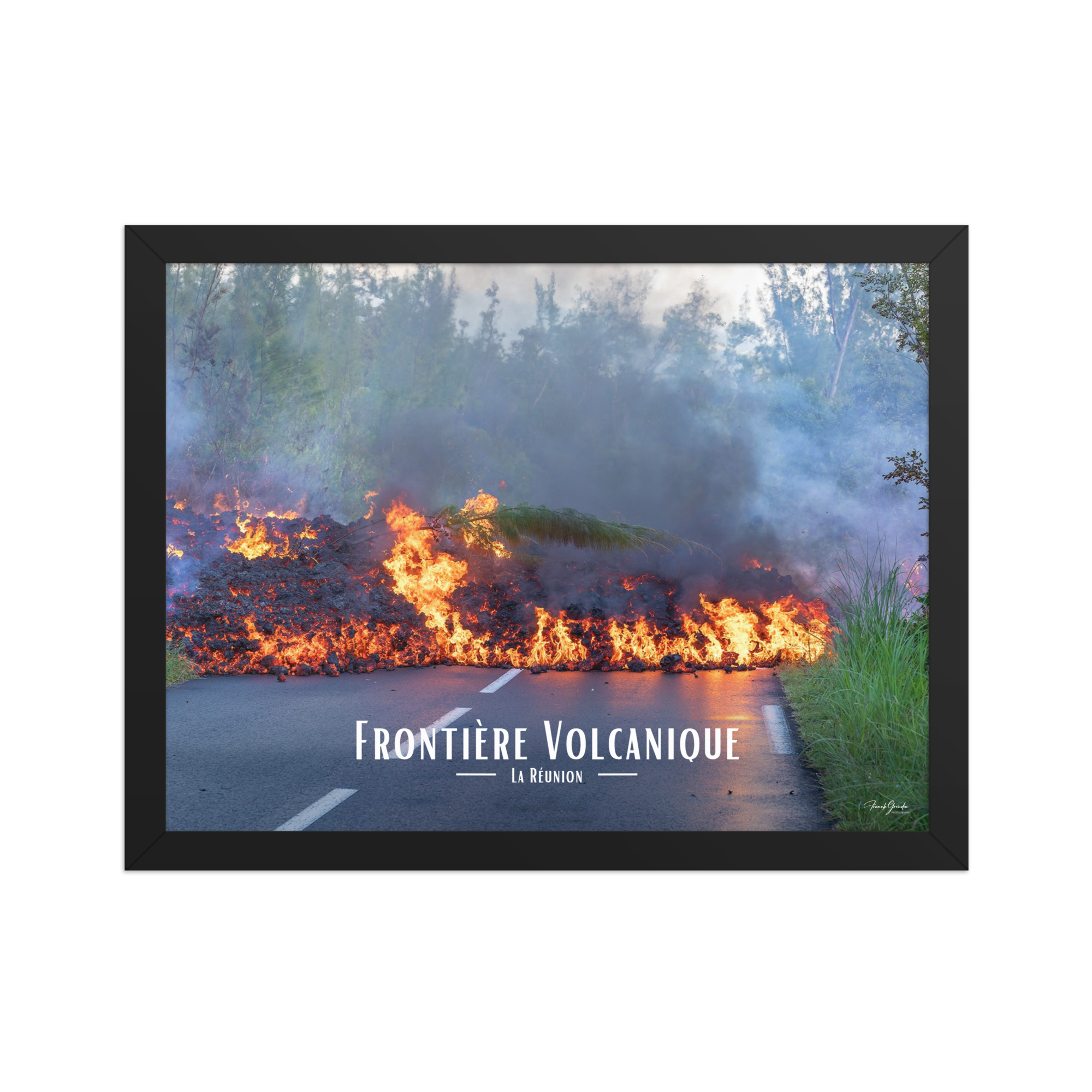 Affiche de La Réunion Frontière Volcanique 30 × 40 cm / Noir - Univile La Réunion