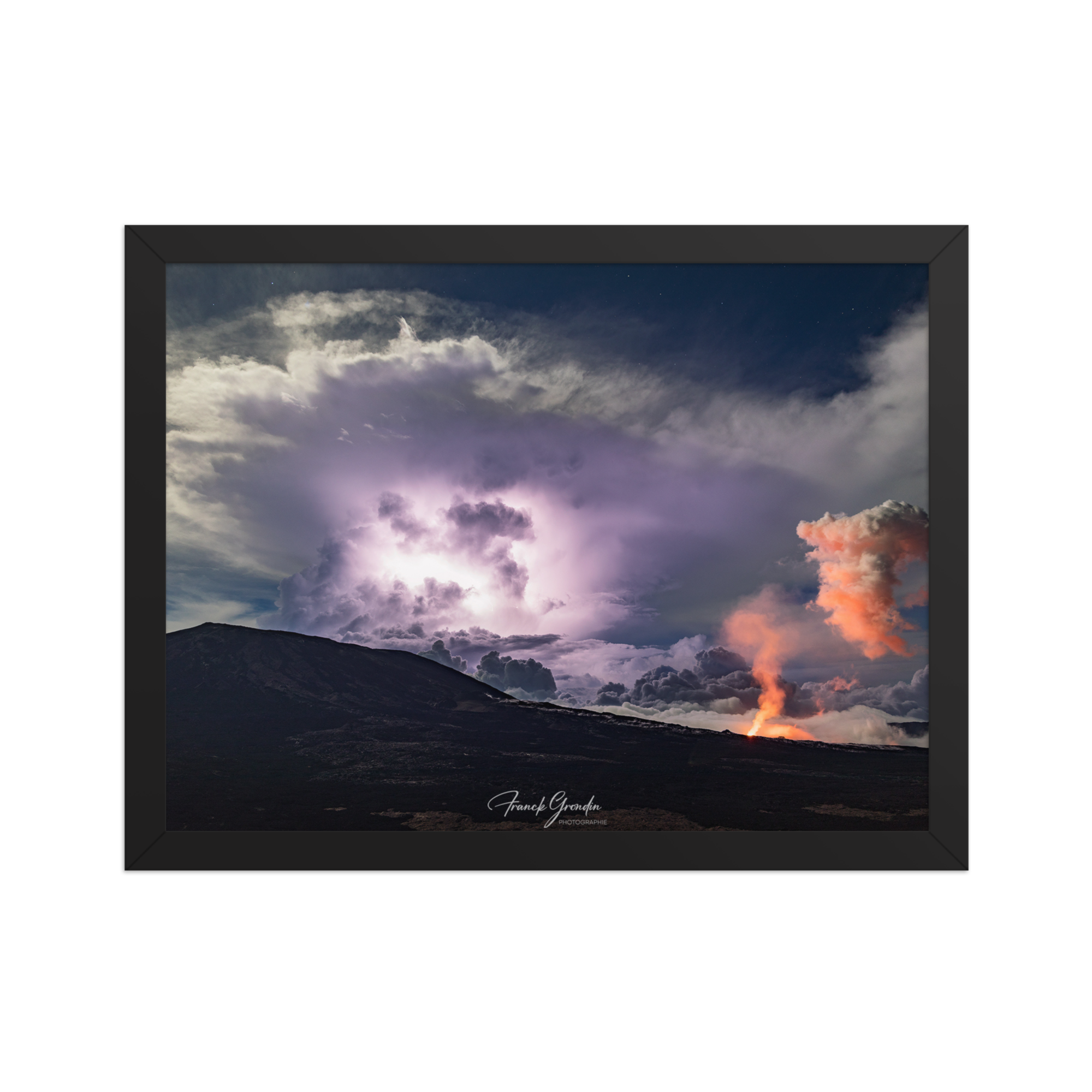 Affiche de La Réunion Tonnerre et Feu 30 × 40 cm / Noir - Univile La Réunion