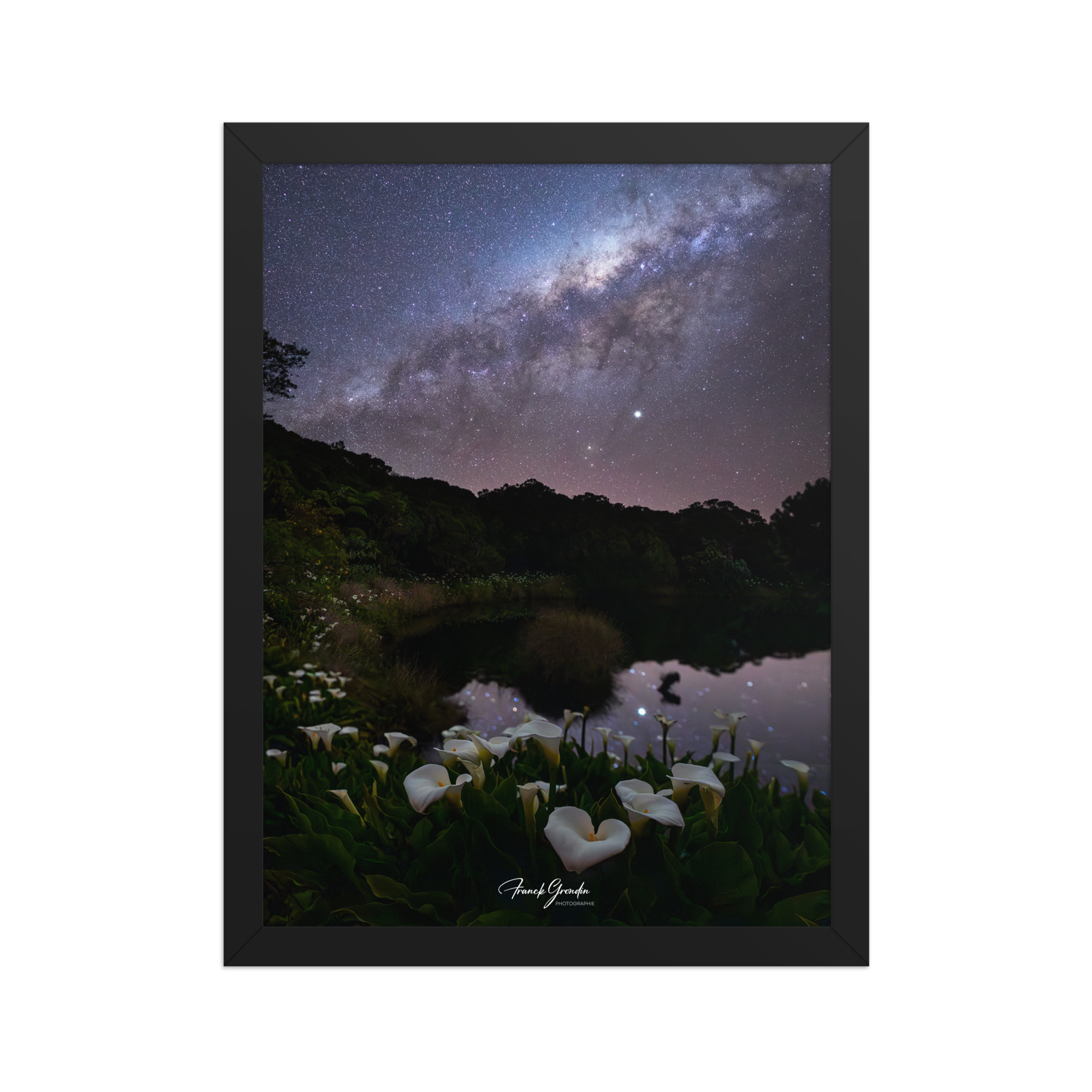 Affiche de La Réunion VOIE LACTEE PITON DE L'EAU 30 × 40 cm / Noir - Univile La Réunion