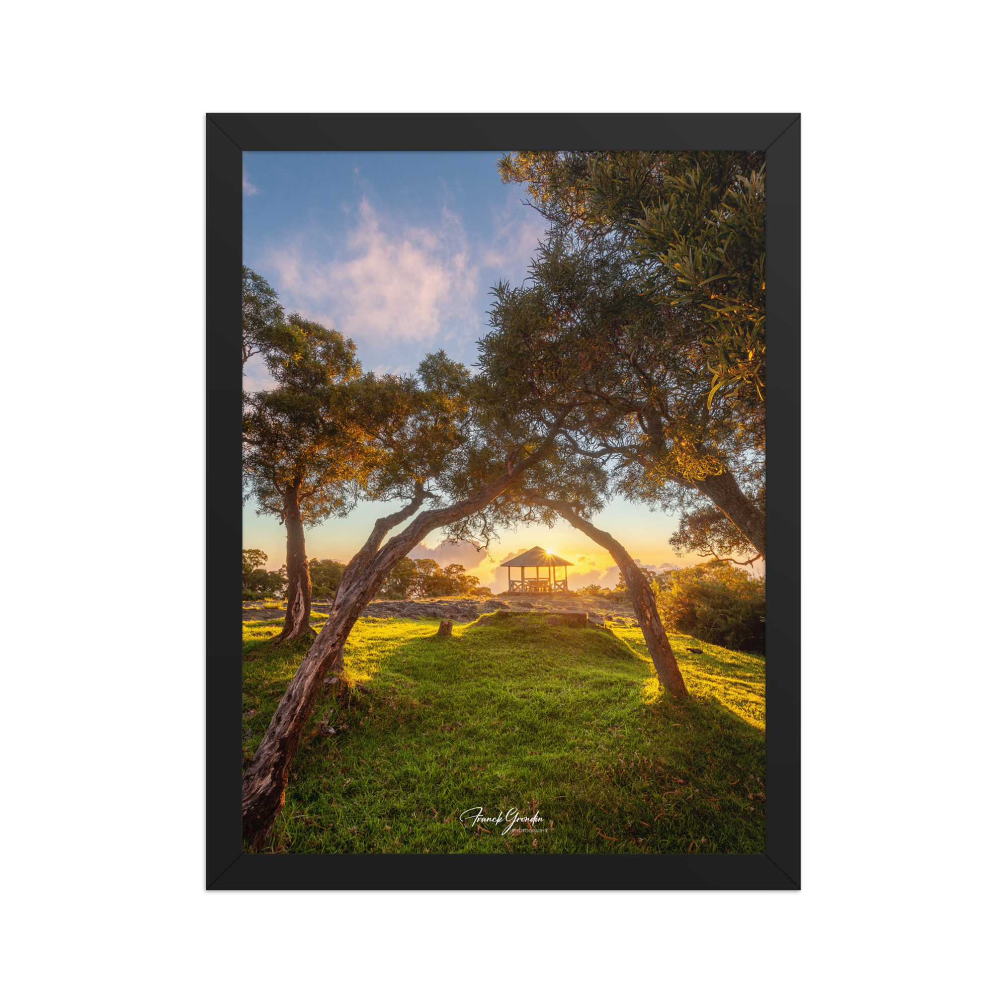 Affiche de La Réunion Kiosque Maïdo sunset 30 × 40 cm / Noir - Univile La Réunion