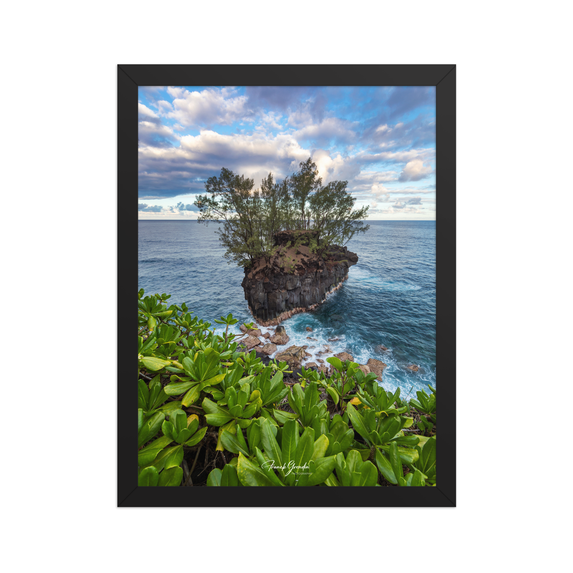 Affiche de La Réunion Roche Pas de Cabris 30 × 40 cm / Noir - Univile La Réunion