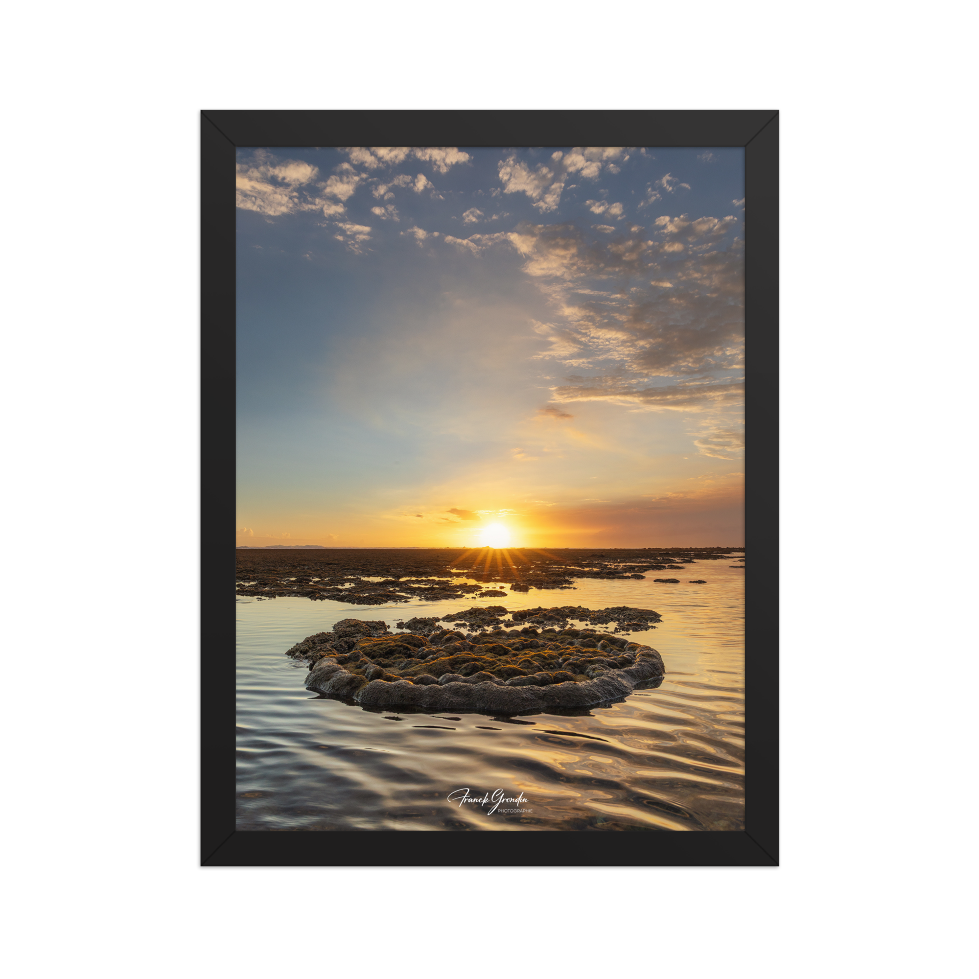 Affiche de La Réunion Marée Basse 30 × 40 cm / Noir - Univile La Réunion