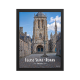 Affiche de Bretagne Église Saint-Ronan 30×40 cm / Noir - Univile Bretagne
