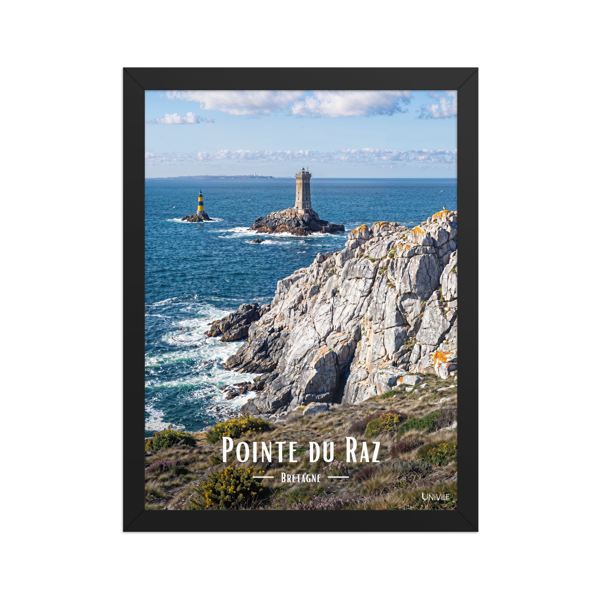 Affiche de Bretagne Pointe du Raz 30 × 40 cm / Noir - Univile Bretagne