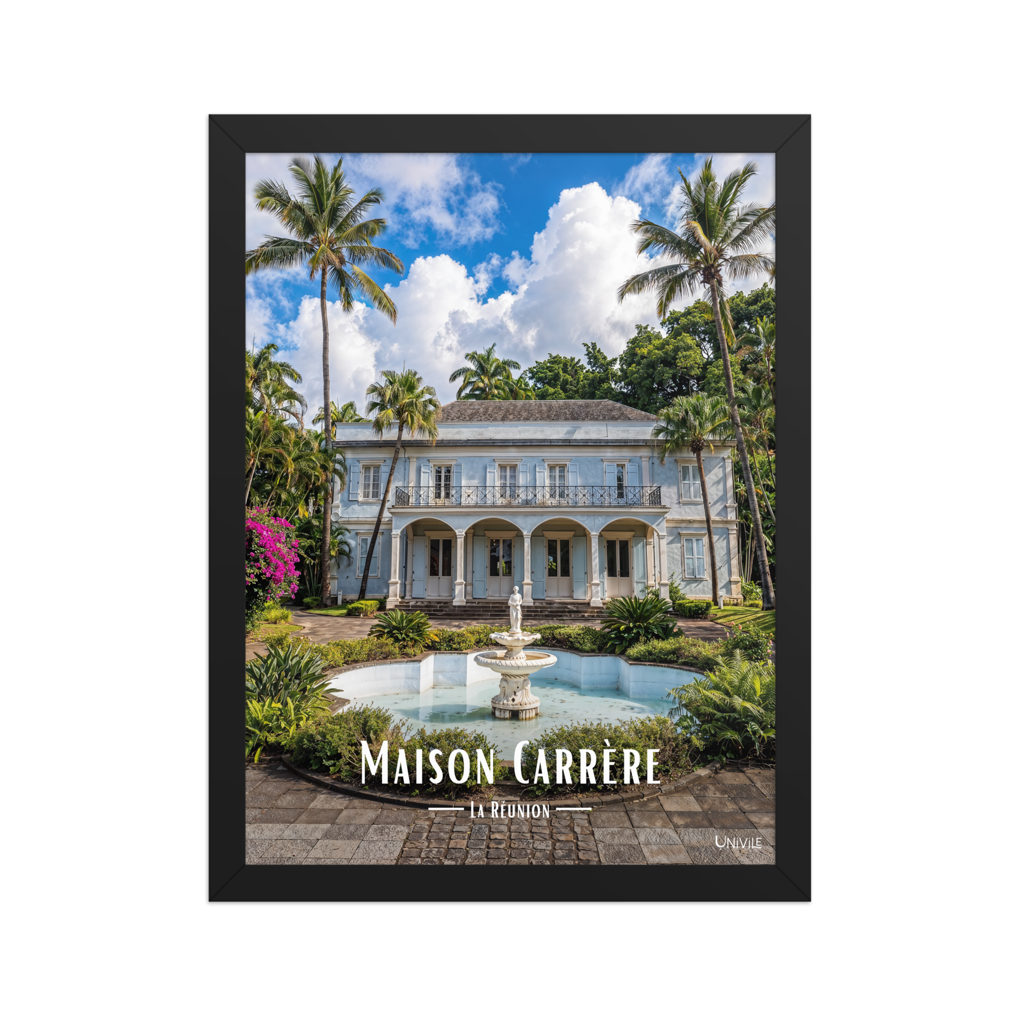 Affiche de La Réunion Maison Carrère 30 × 40 cm / Noir - Univile La Réunion