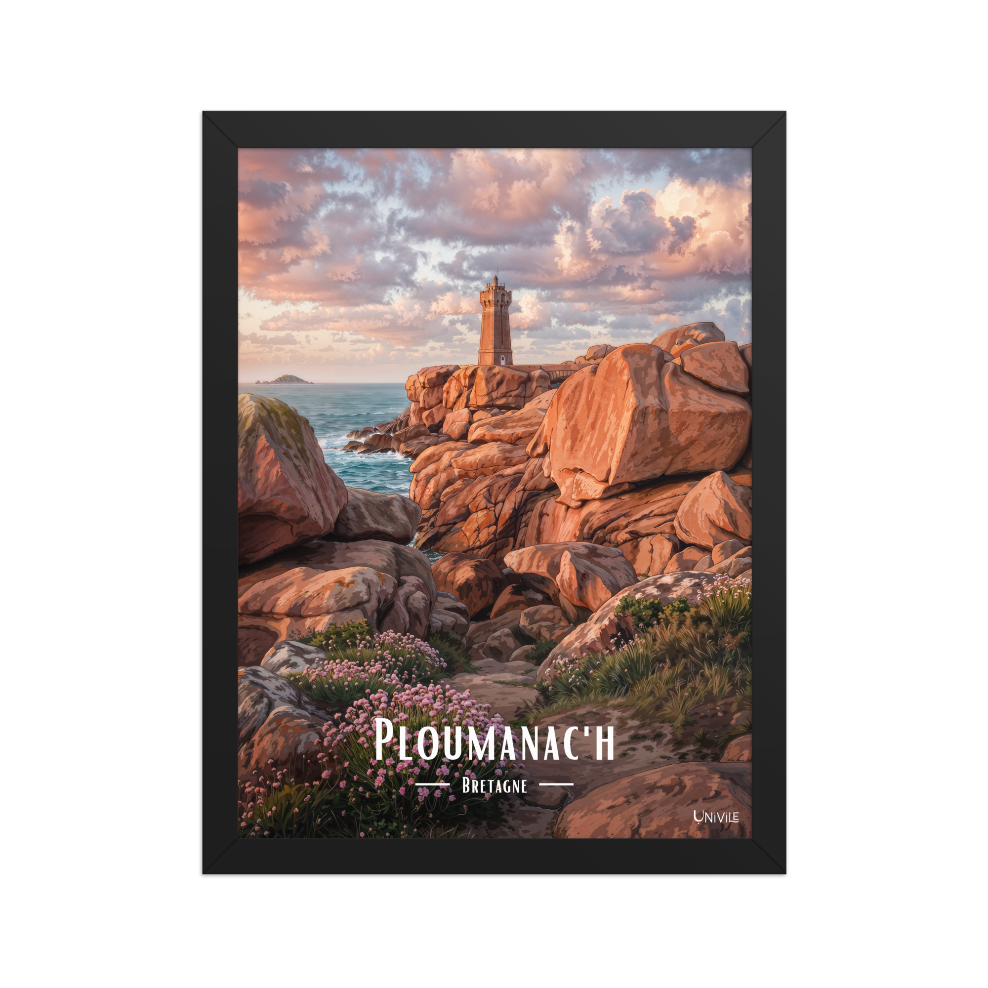 Affiche de Bretagne Ploumanac'h 30 × 40 cm / Noir - Univile Bretagne