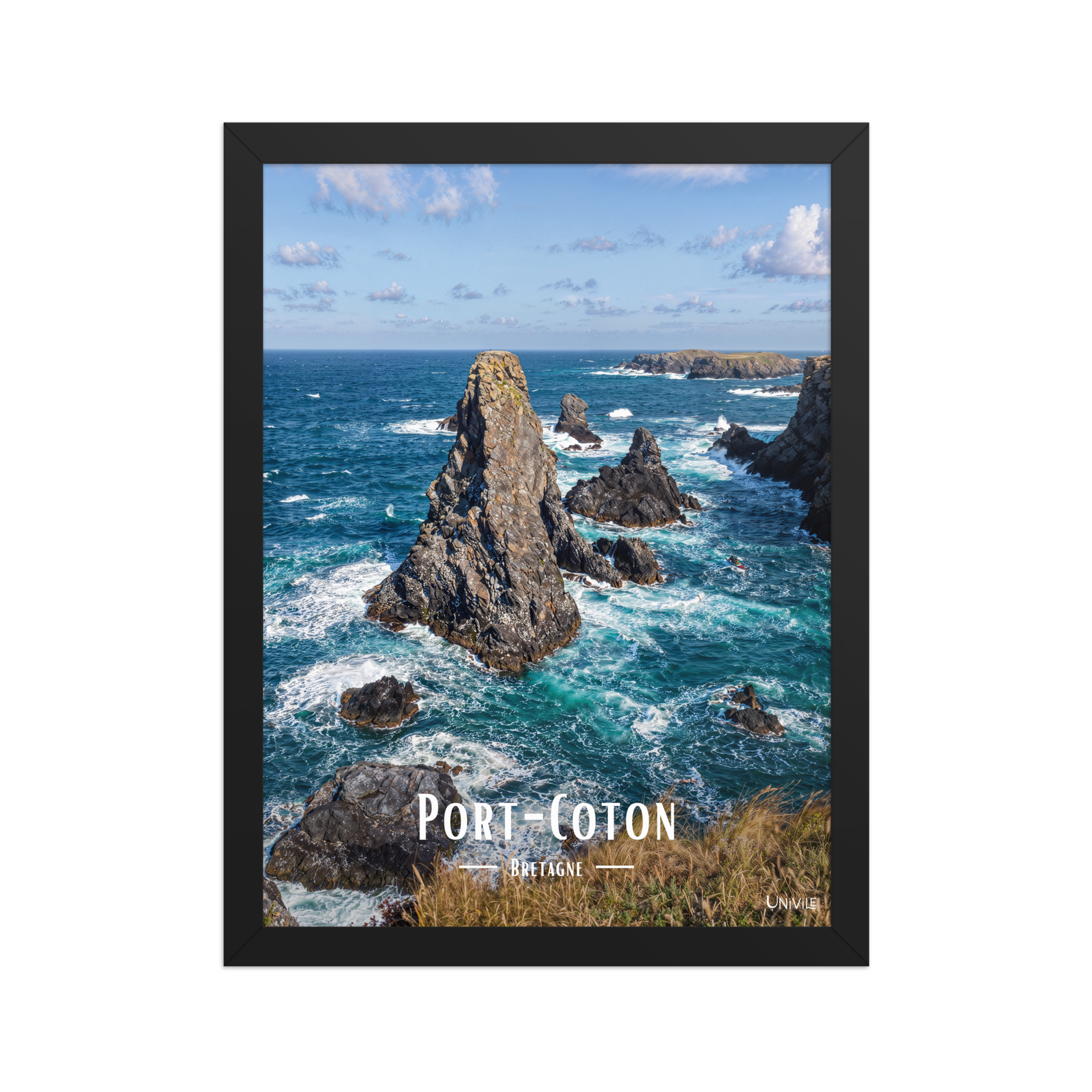 Affiche de Bretagne Port-Coton 30 × 40 cm / Noir - Univile Bretagne