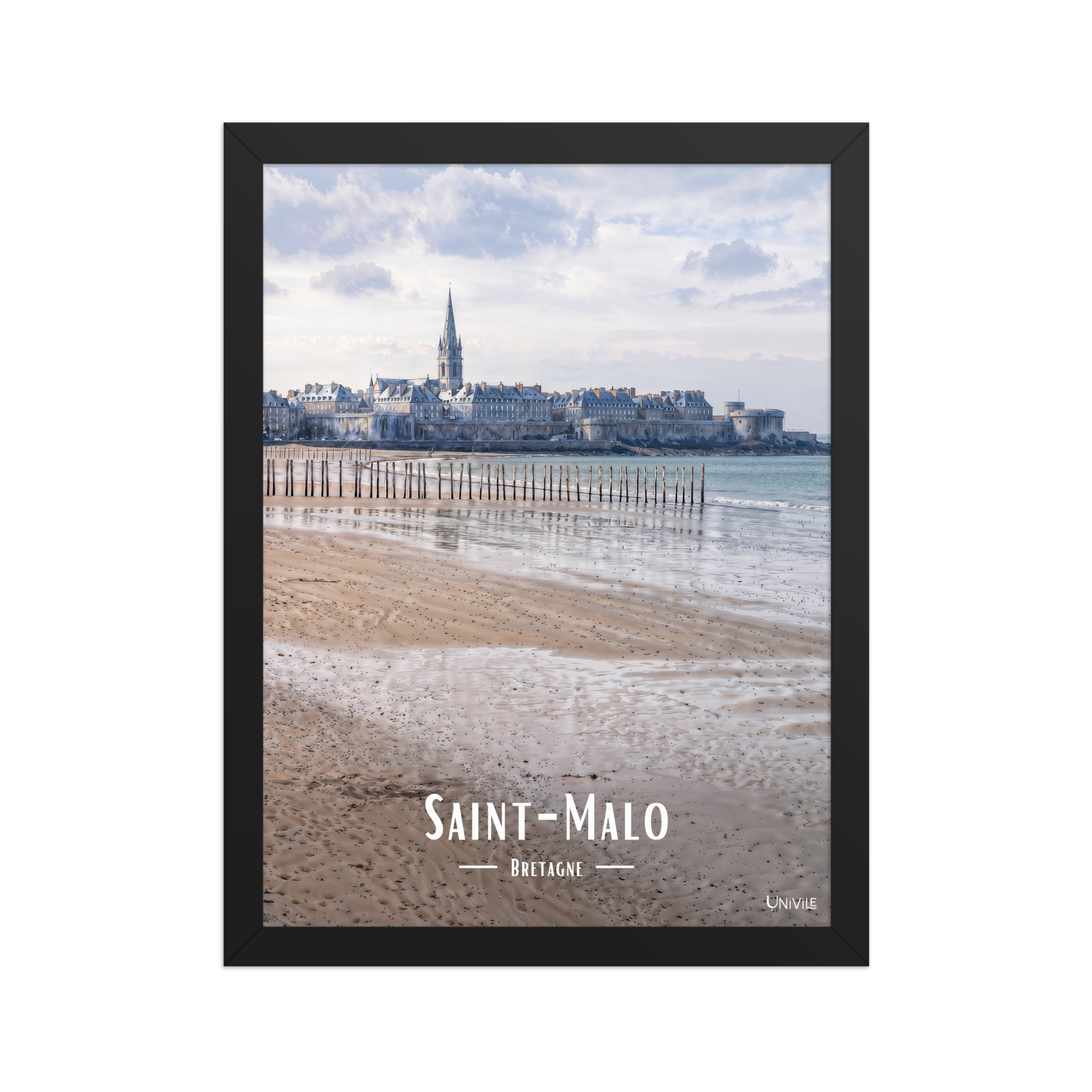 Affiche de Bretagne Saint-Malo 30 × 40 cm / Noir - Univile Bretagne