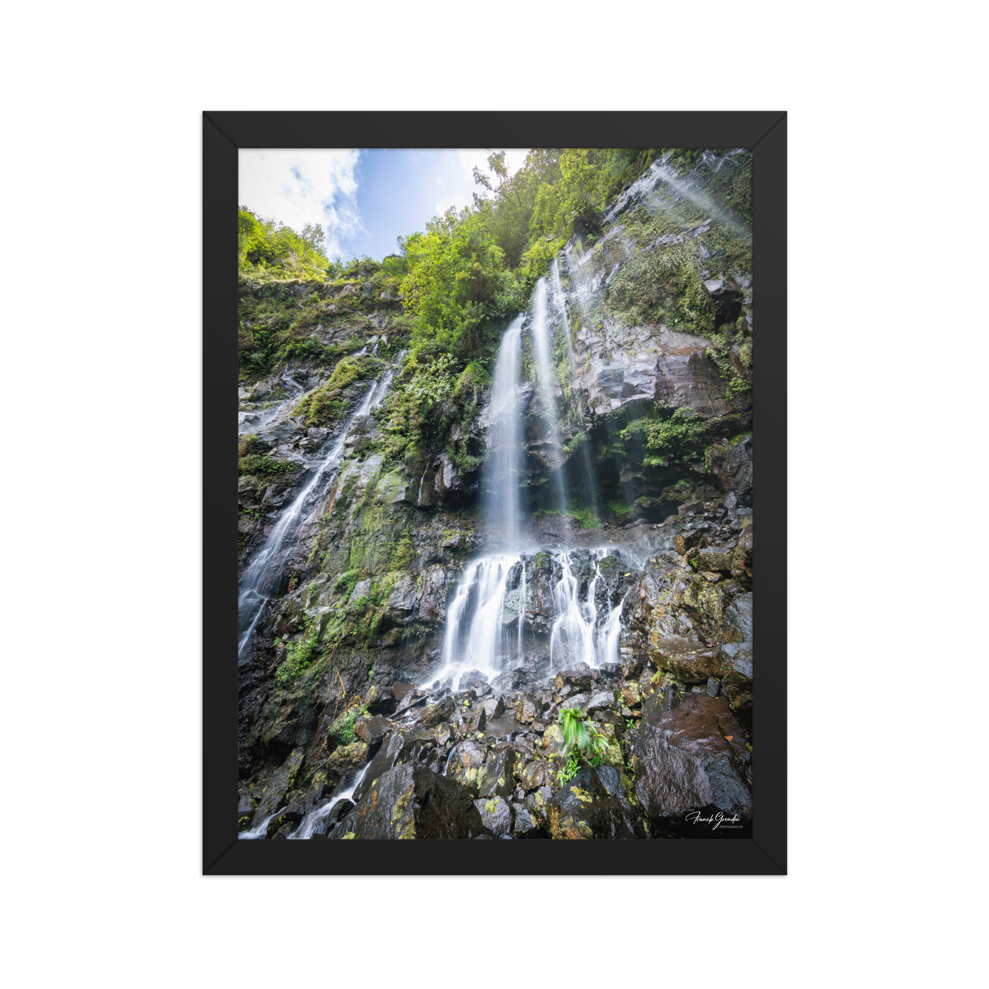 Affiche de La Réunion Grand Galet 30 × 40 cm / Noir - photographie Franck Grondin