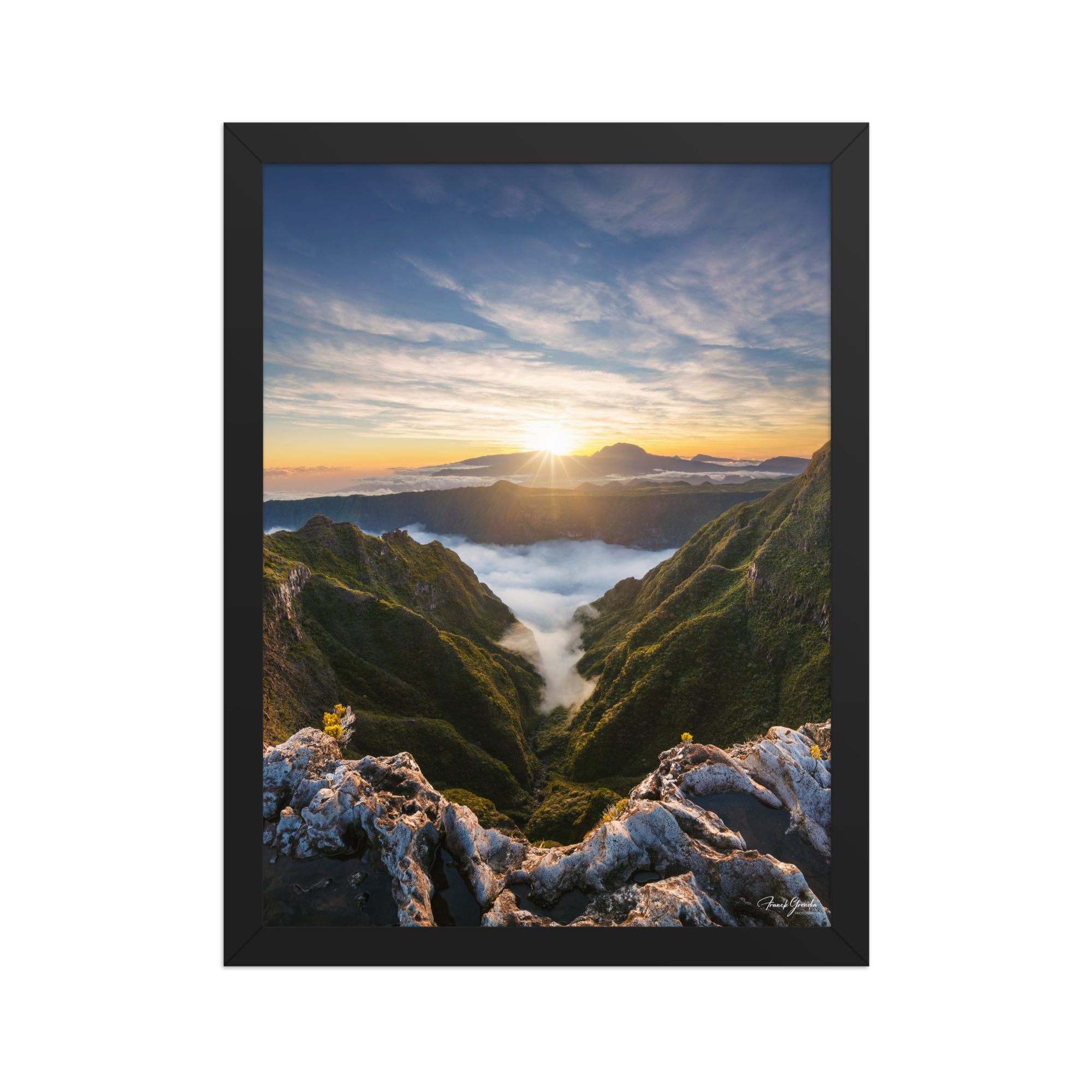 Affiche de La Réunion Rivière des Remparts au Crépuscule 30 × 40 cm / Noir - photographie Franck Grondin