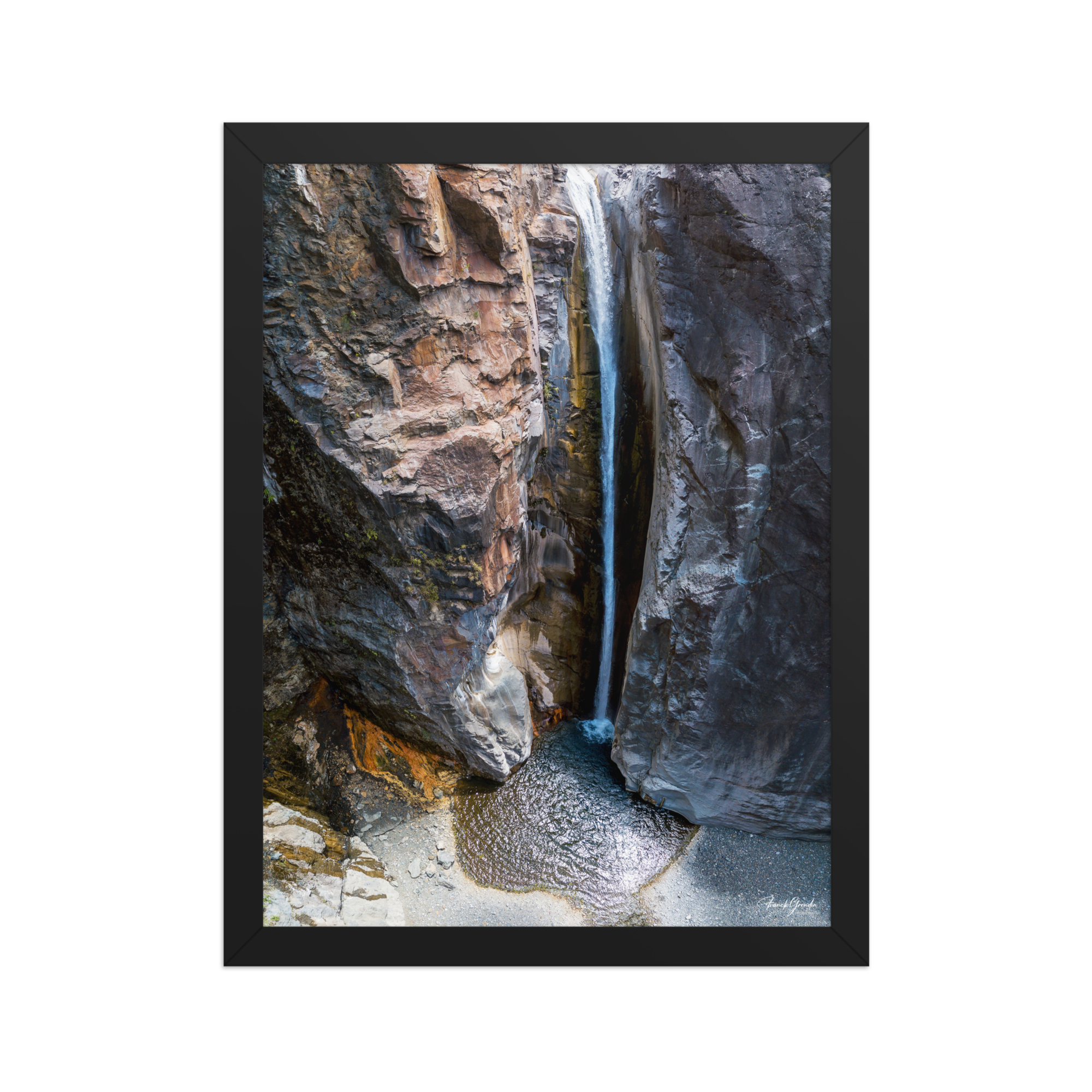Affiche de La Réunion Cascade de Bras Rouge 30 × 40 cm / Noir - photographie Franck Grondin