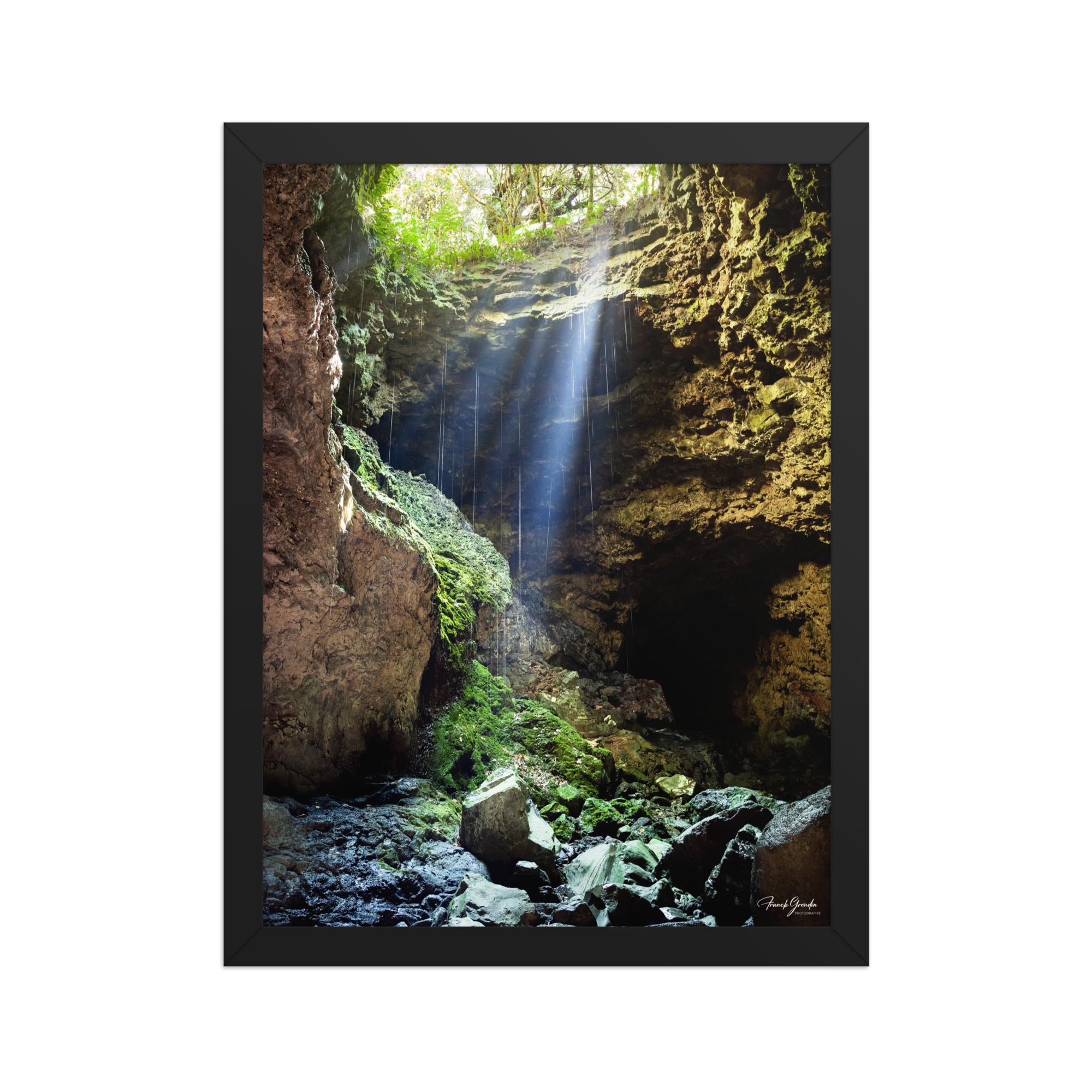 Affiche de La Réunion Caverne du Mapou 30 × 40 cm / Noir - photographie Franck Grondin