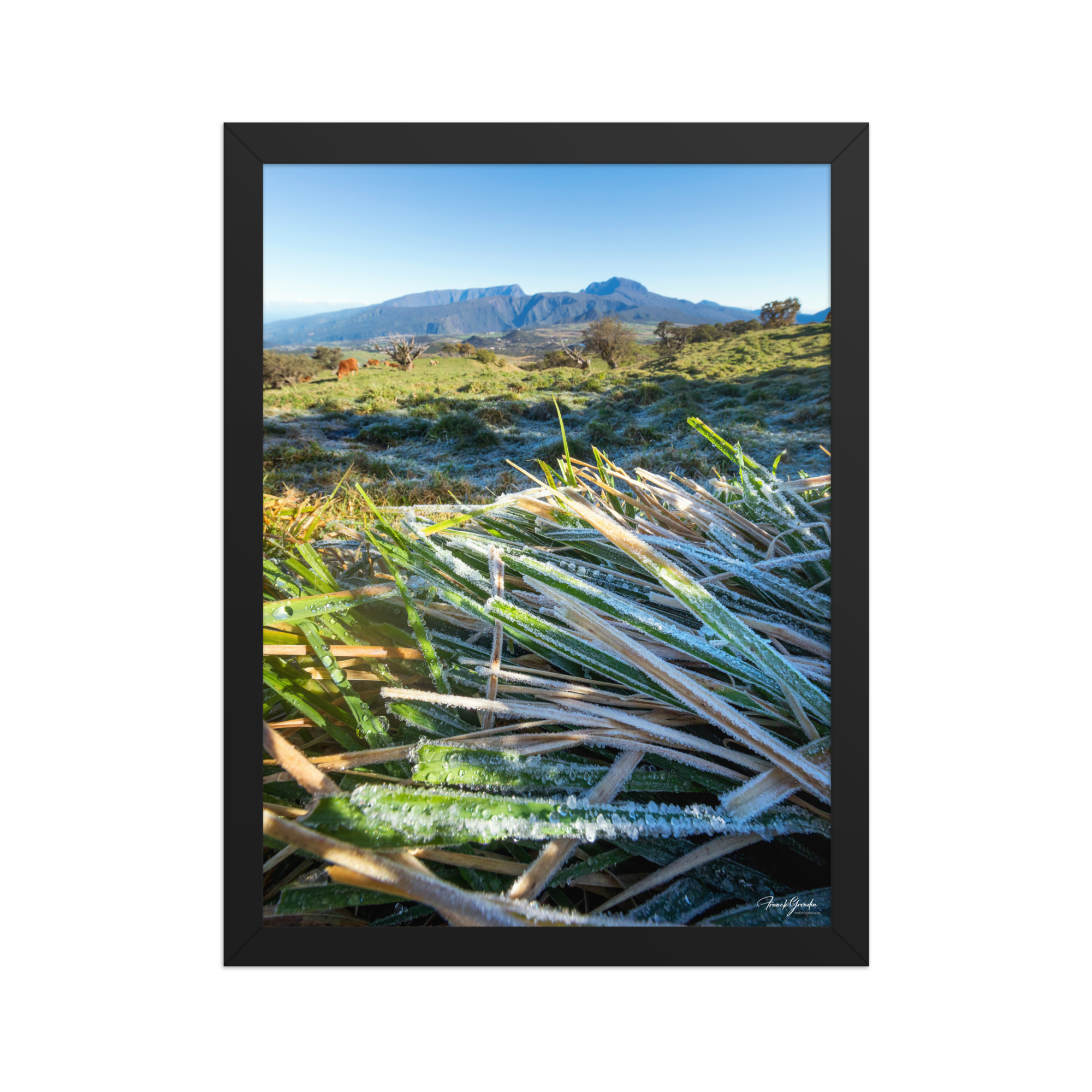 Affiche de La Réunion Givre sur les Hauts du Volcan 30 × 40 cm / Noir - photographie Franck Grondin