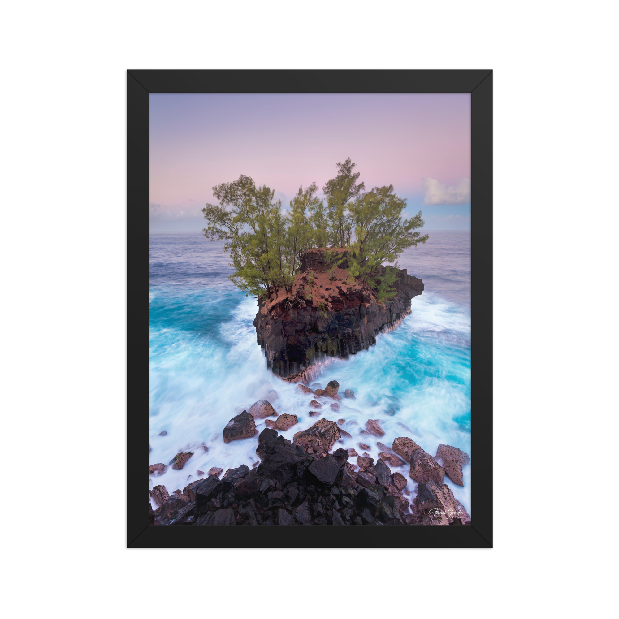 Affiche de La Réunion Le Parc à Cabri à l'Heure Bleue 30 × 40 cm / Noir - photographie Franck Grondin