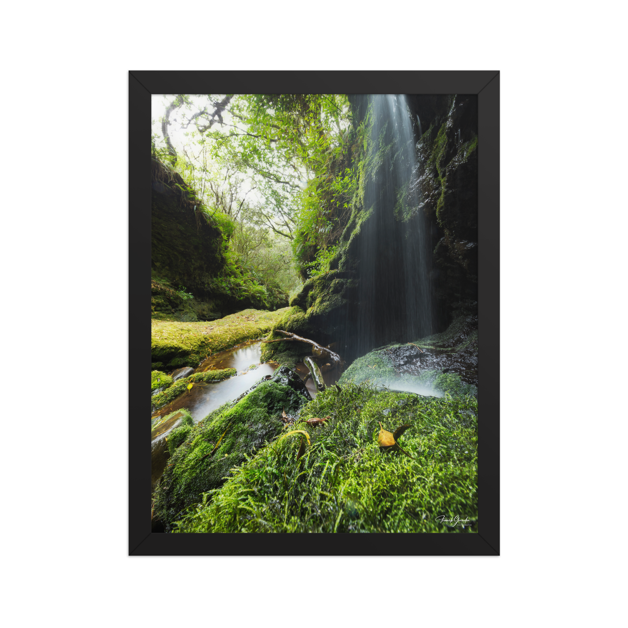 Affiche de La Réunion Cascade de la Ravine Citron Galet 30 × 40 cm / Noir - photographie Franck Grondin