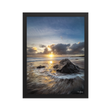 Affiche de La Réunion Coucher de Soleil sur Bois Blanc 30 × 40 cm / Noir - photographie Franck Grondin