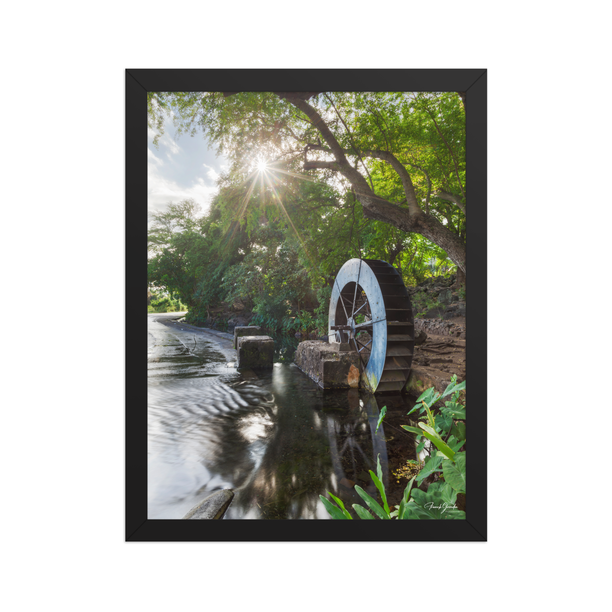 Affiche de La Réunion Le Moulin de la Tour des Roches 30 × 40 cm / Noir - photographie Franck Grondin
