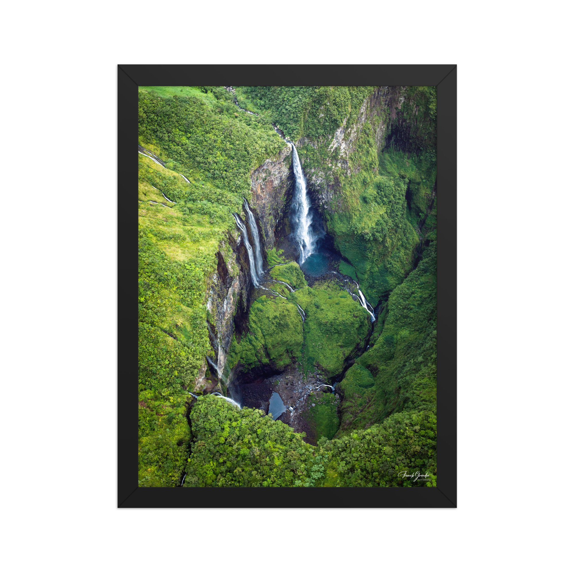 Affiche de La Réunion Le Trou de Fer vu du Ciel 30 × 40 cm / Noir - photographie Franck Grondin