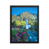 Affiche de La Réunion L'Église Notre-Dame-des-Neiges de Cilaos 30 × 40 cm / Noir - photographie Franck Grondin