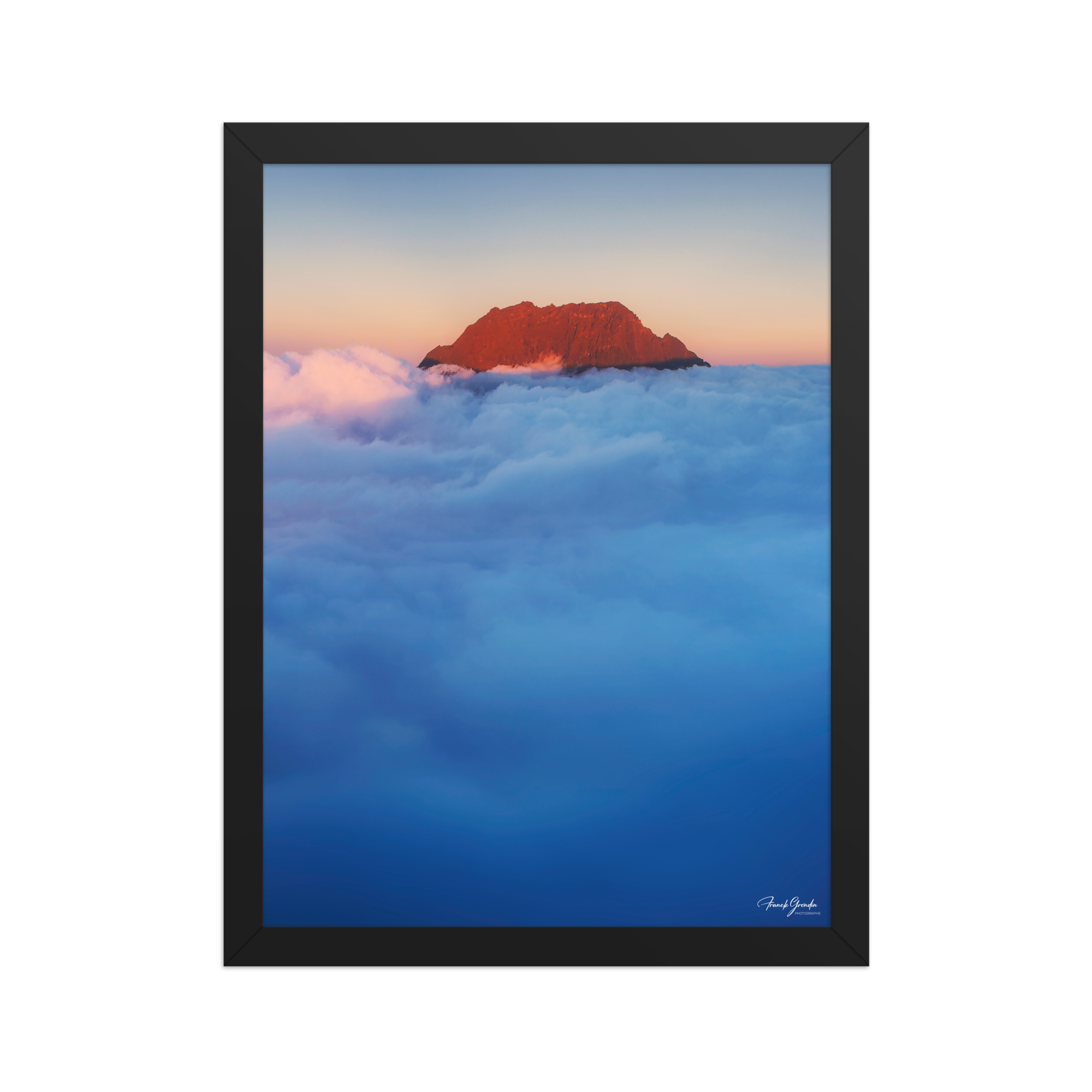 Affiche de La Réunion Gros Morne, Mer de Nuages 30 × 40 cm / Noir - photographie Franck Grondin