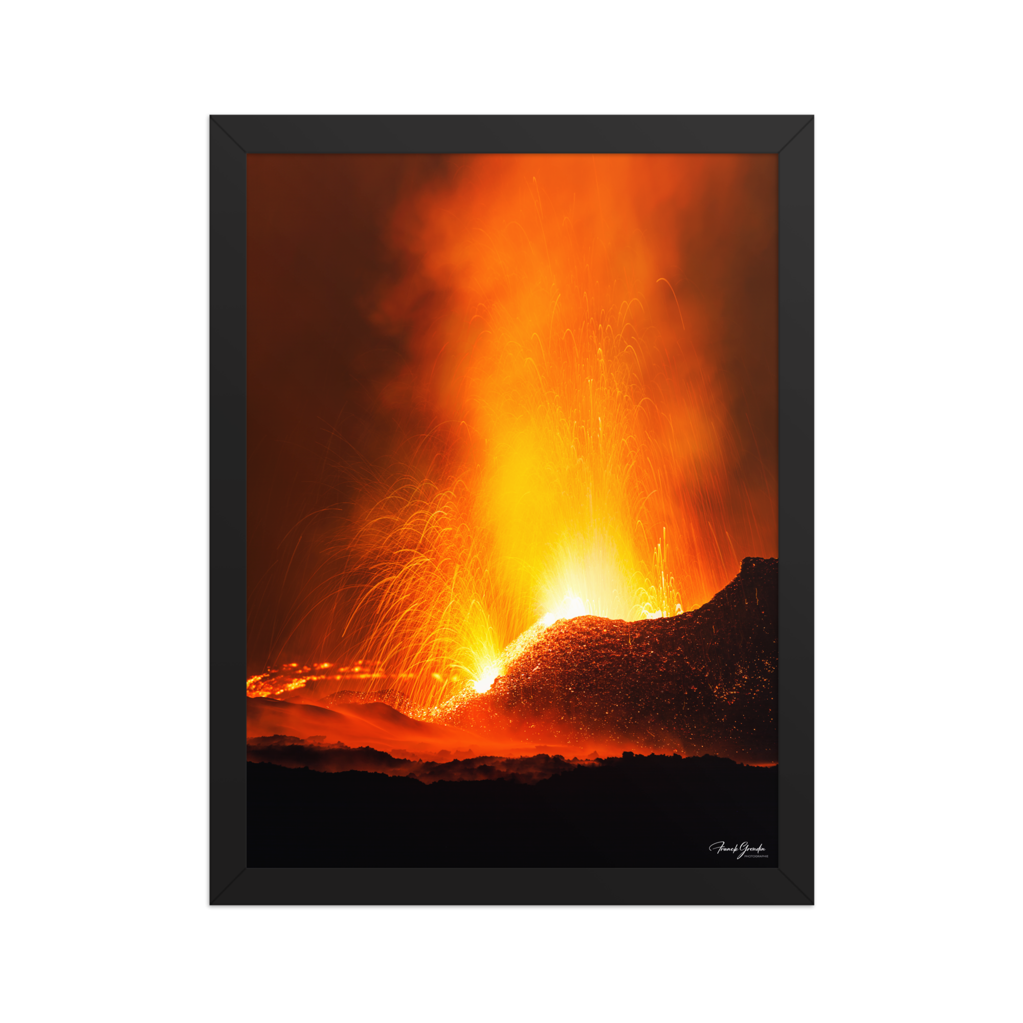 Affiche de La Réunion Fontaines de Lave, Mai 2015 30 × 40 cm / Noir - photographie Franck Grondin